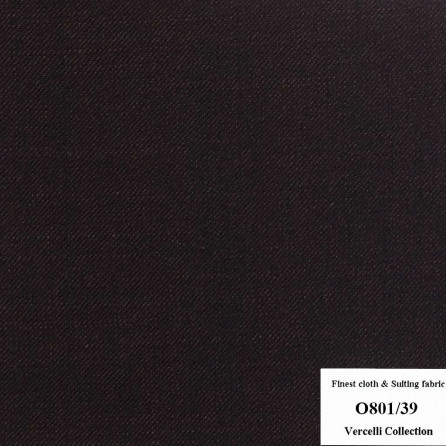 O801/39 Vercelli CXM - Vải Suit 95% Wool - Đen Trơn
